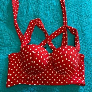Red Polkadot bikini top